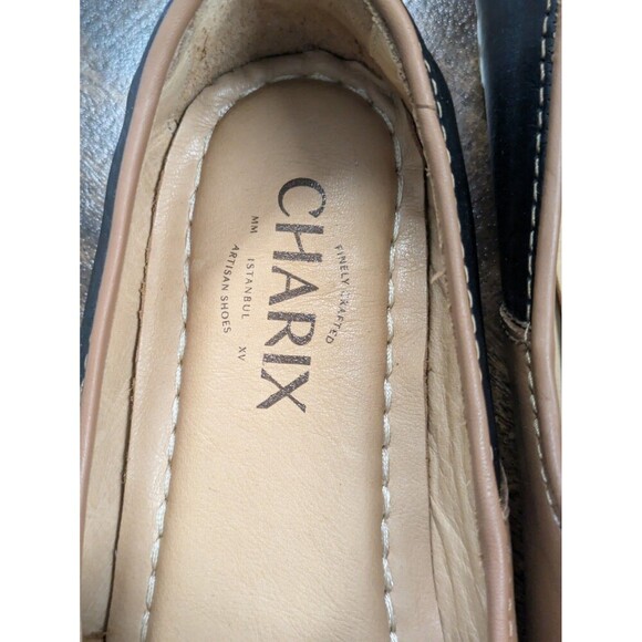 Charix Camel Black Leather Comfort Minimalist Loafer Slip On Womens Shoes 36/5 - Picture 3 of 12